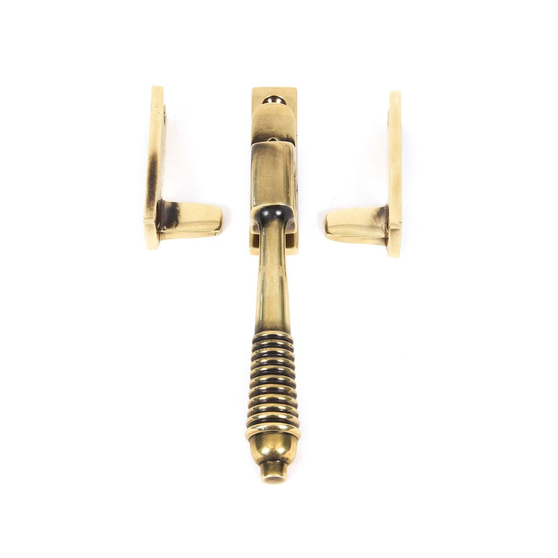 From The Anvil Reeded Night Vent Locking Fastener - Aged Brass