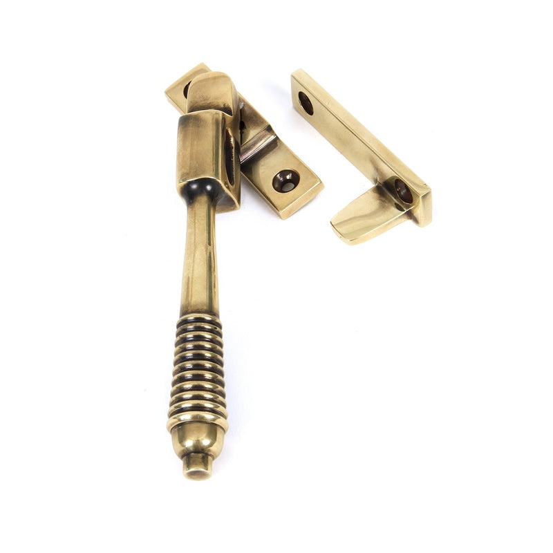 From The Anvil Reeded Night Vent Locking Fastener - Aged Brass