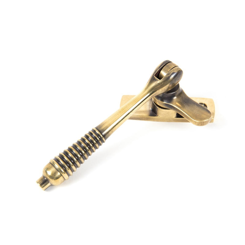 From The Anvil Reeded Locking Fastener - Aged Brass