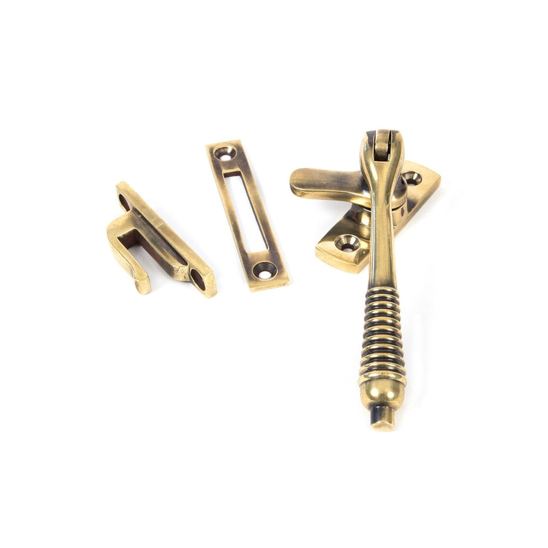 From The Anvil Reeded Locking Fastener - Aged Brass