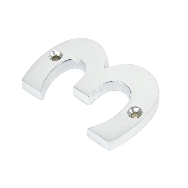 From The Anvil Numeral '3' - Satin Chrome