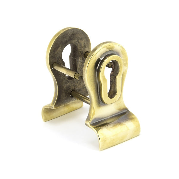 From The Anvil Period Euro Door Pull Back To Back - Aged Brass