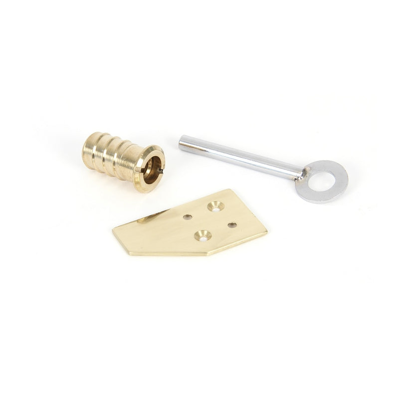 From The Anvil Key Flush Sash Stop - Polished Brass