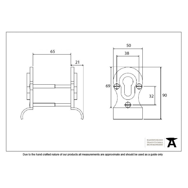 From The Anvil Period Euro Door Pull Back To Back - Polished Nickel