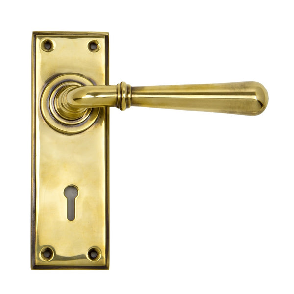 From The Anvil Newbury Lock Handles - Aged Brass