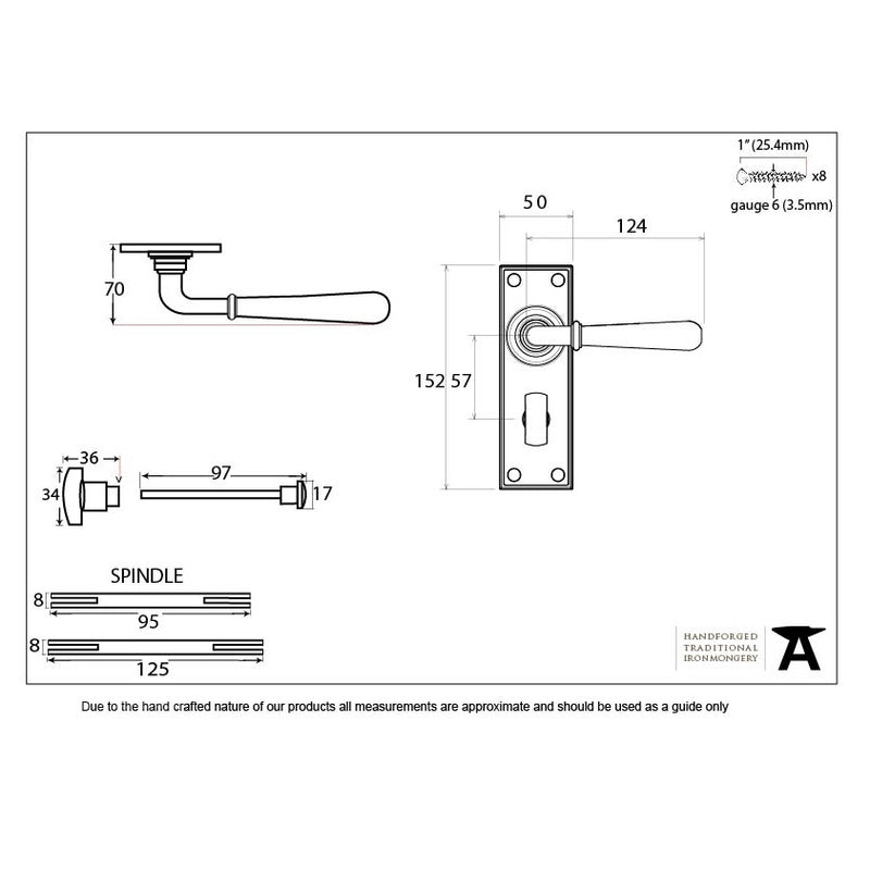 From The Anvil Newbury Bathroom Handles - Polished Chrome