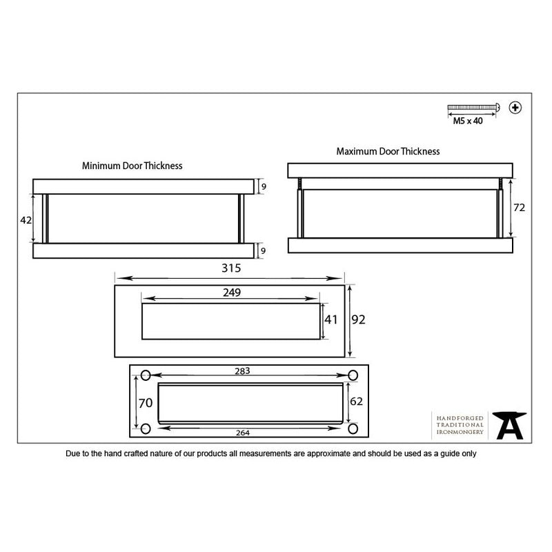 From The Anvil Blacksmith Traditional Letterbox - Black