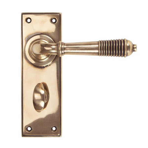 From The Anvil Reeded Bathroom Handles - Polished Bronze