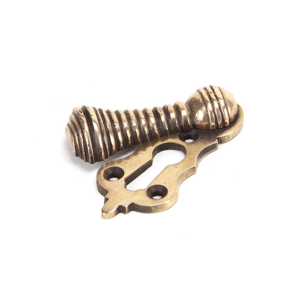 From The Anvil Beehive Lever Key Covered Escutcheon - Polished Bronze