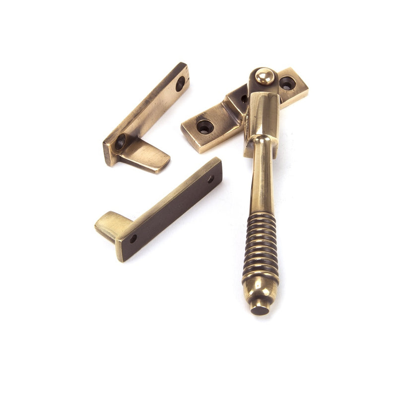 From The Anvil Reeded Night Vent Locking Fastener - Polished Bronze