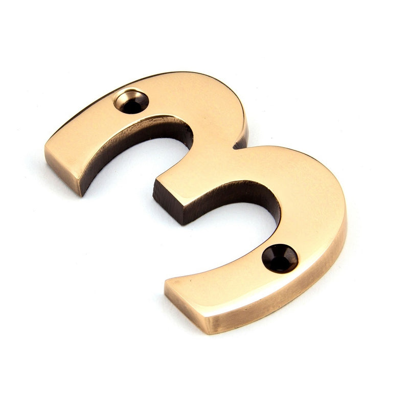 From The Anvil Numeral '3' - Polished Bronze