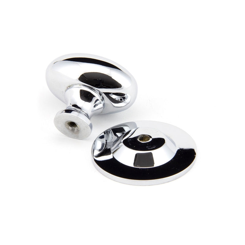 From The Anvil Large Oval Cabinet Knob - Polished Chrome