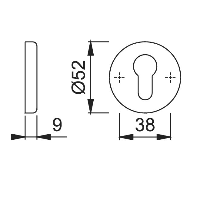 Hoppe Euro Cylinder Escutcheon (pair) - GAA