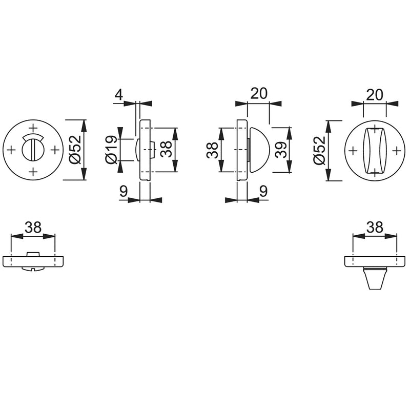 Hoppe Bathroom Turn & Release - GAA