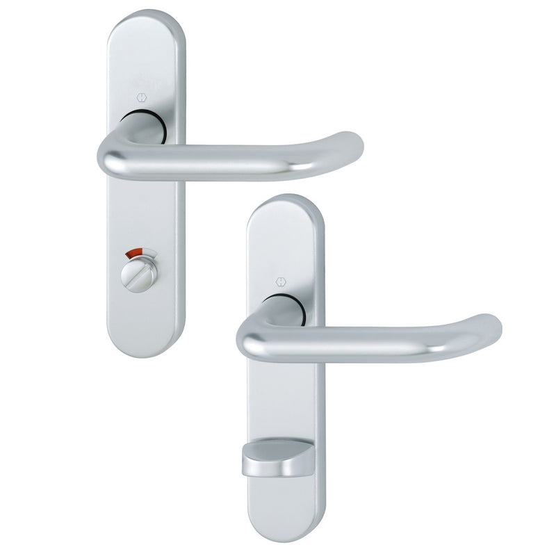 Hoppe Paris 19mmØ Return to Door Lever Handles on Bathroom Plate (78mm Centres) - SAA