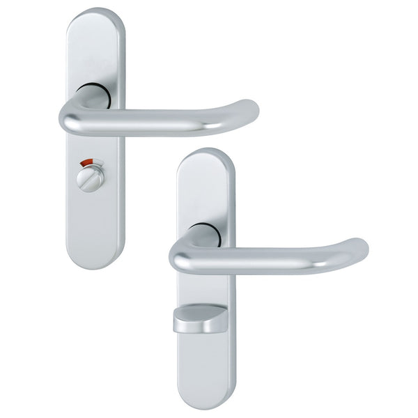 Hoppe Paris 19mmØ Return to Door Lever Handles on Bathroom Plate (57mm Centres) - SAA