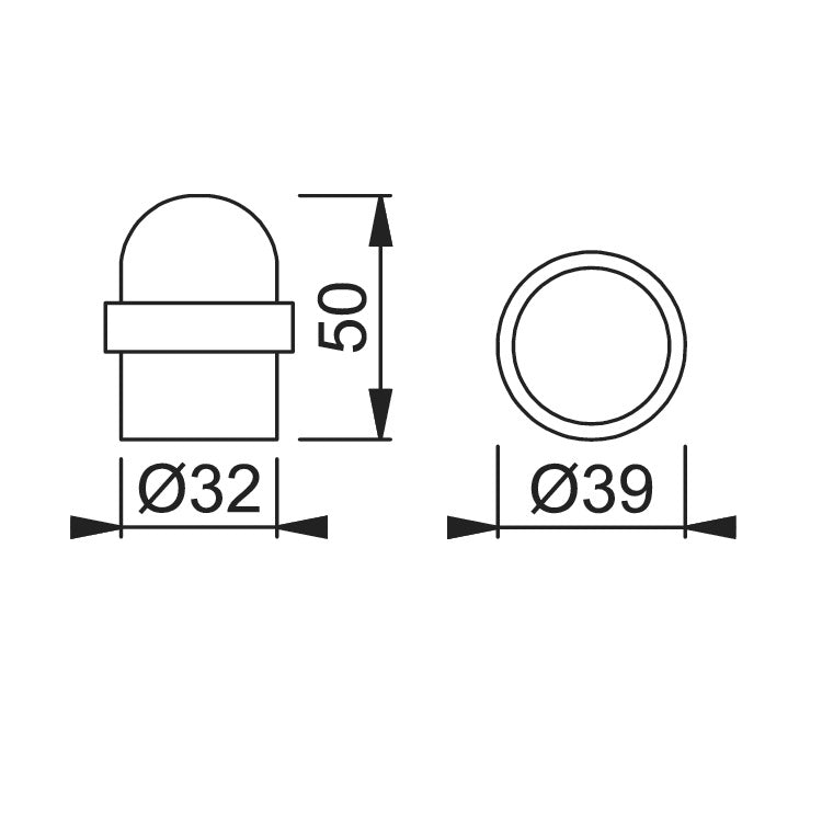 Arrone 32mmØ Dome Shaped Door Stop - PSS