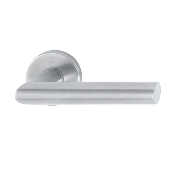 Hoppe Amsterdam 20mmØ Mitred Lever Handles on Sprung Round Rose - Grade 316 SSS