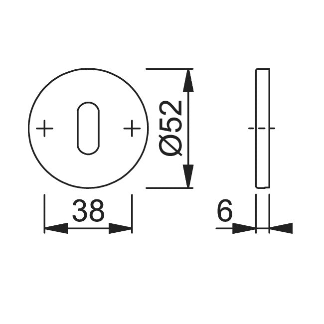 Hoppe Lever Key Escutcheon (pair) - PVD Brass