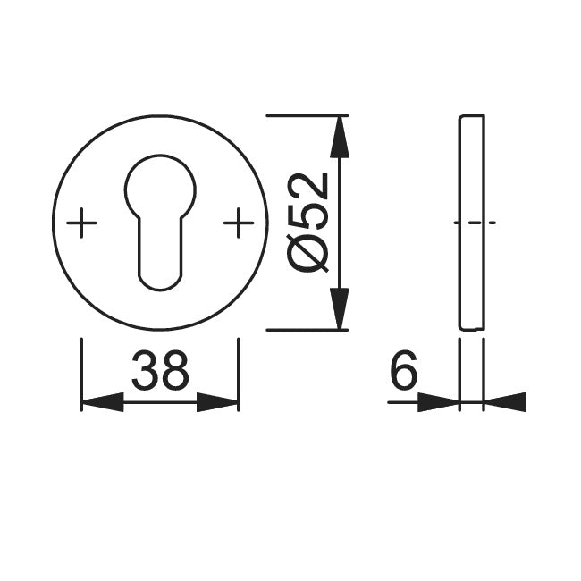 Hoppe Euro Cylinder Escutcheon (pair) - PVD Brass