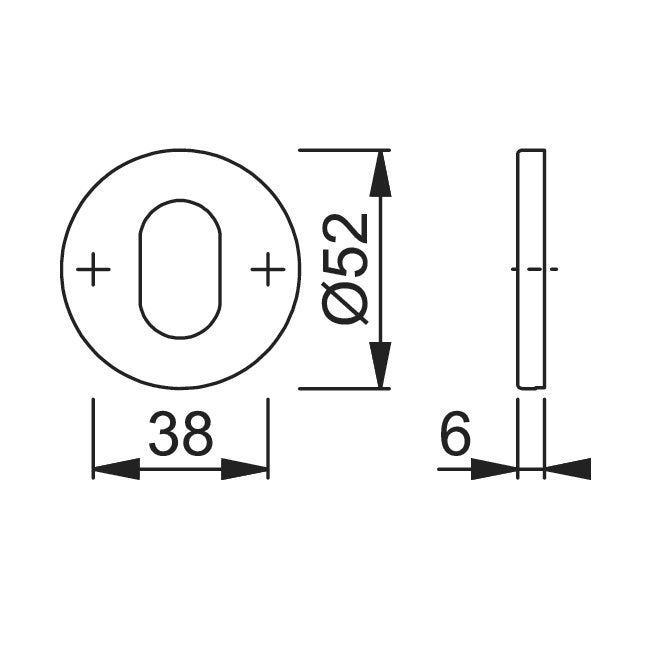 Hoppe Oval Escutcheon (pair) - PVD Brass