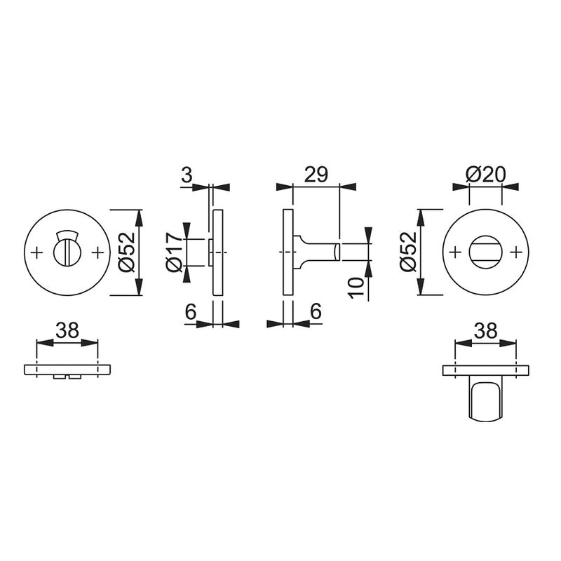 Hoppe Bathroom Turn & Release - PVD Brass