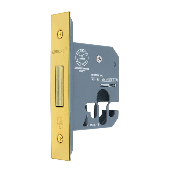 Arrone AR8006 Euro Deadlock - 67mm (2.5") Case - 44mm Backset - Brass