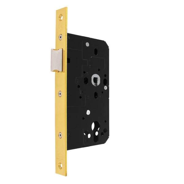 Arrone AR911 DIN Style Mortice Latch with Square Forend - 88mm Case - 60mm Backset - PB