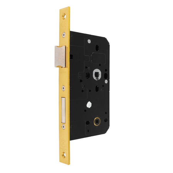 Arrone AR913 DIN Style Bathroom Lock with Square Forend - 88mm Case - 60mm Backset - PB