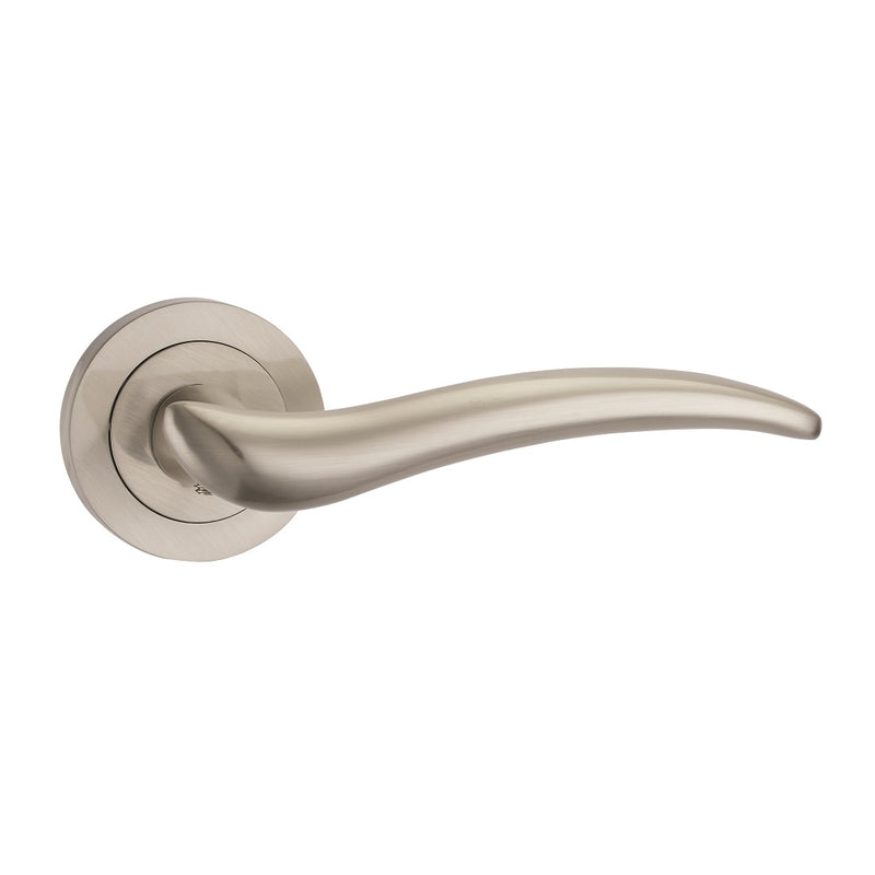 Fortessa Swish Lever Handles on Round Rose - Satin Nickel