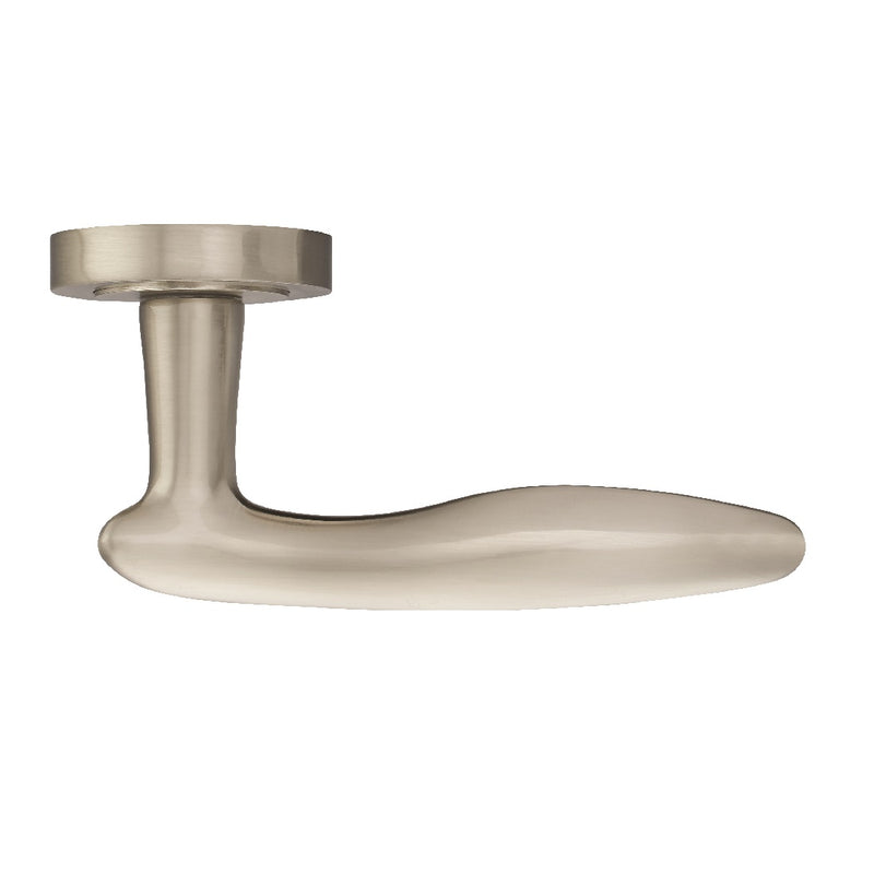 Fortessa Swish Lever Handles on Round Rose - Satin Nickel