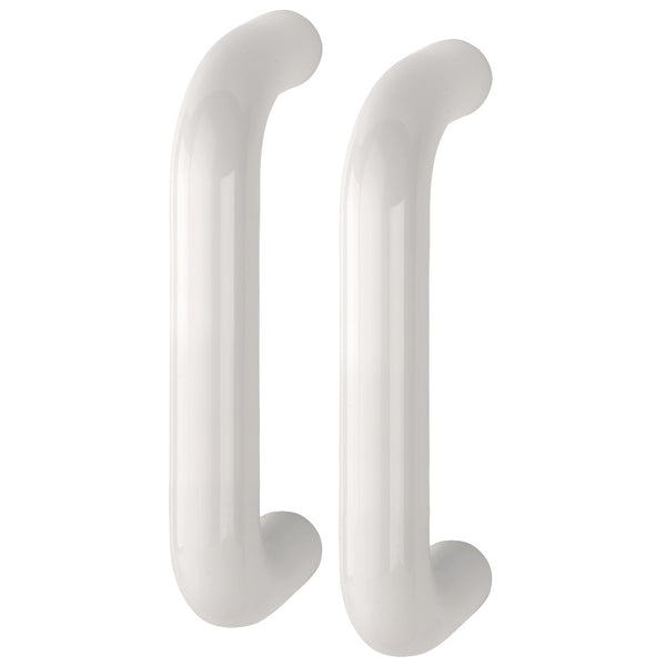 Hoppe 34mmØ Nylon 'D' Back To Back Fixing Pull Handle 220mm - Diamond White RAL9016