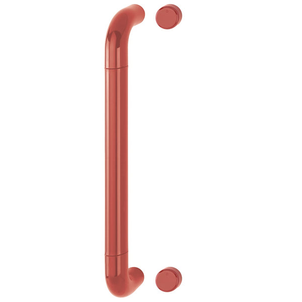 Hoppe 34mmØ Nylon 'D' Bolt Through Fixing Pull Handle 425mm - Red RAL3003