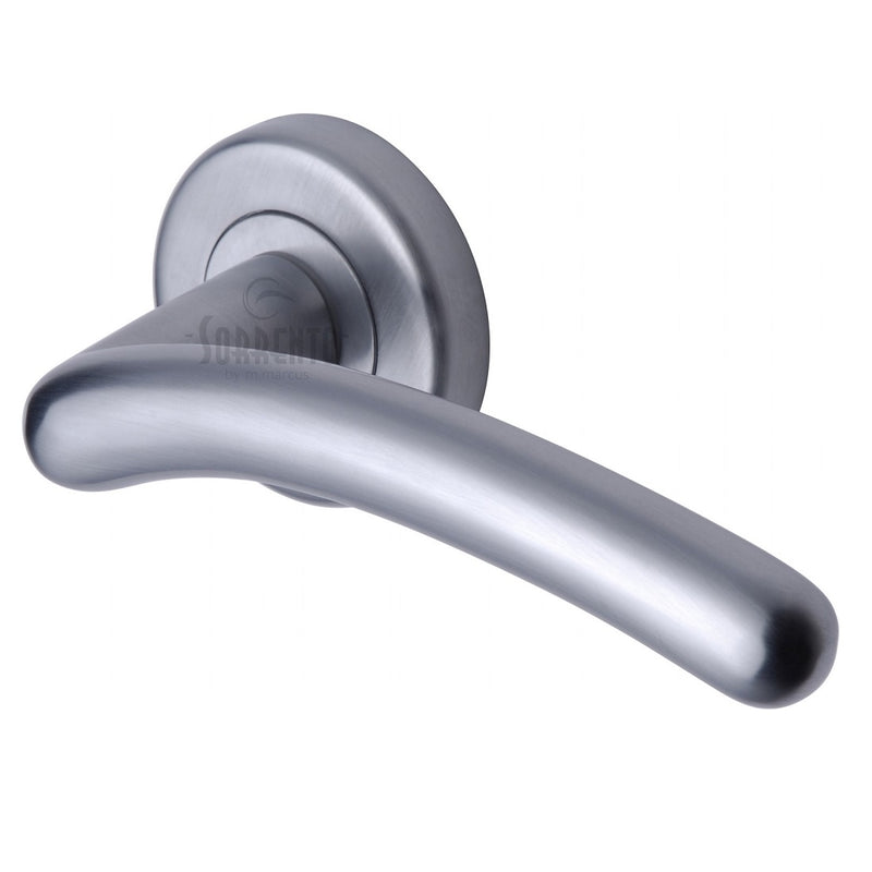 Sorrento Ico Lever Handles on Round Rose - Satin Chrome